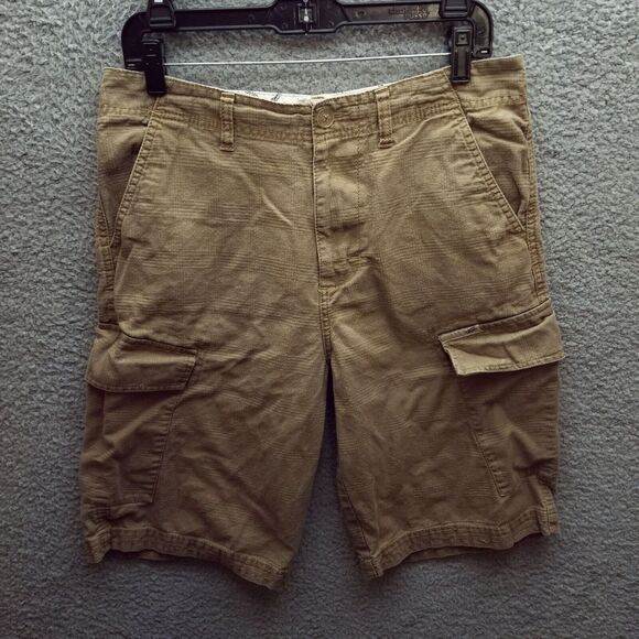 Vans Men's 30 Skull King Tan Cargo Shorts Pockets 100% Cotton 33" 11.5" 12.25" - Picture 1 of 14